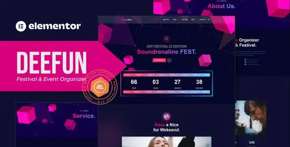 DeeFun – Festival & Event Organizer Elementor Template Kit