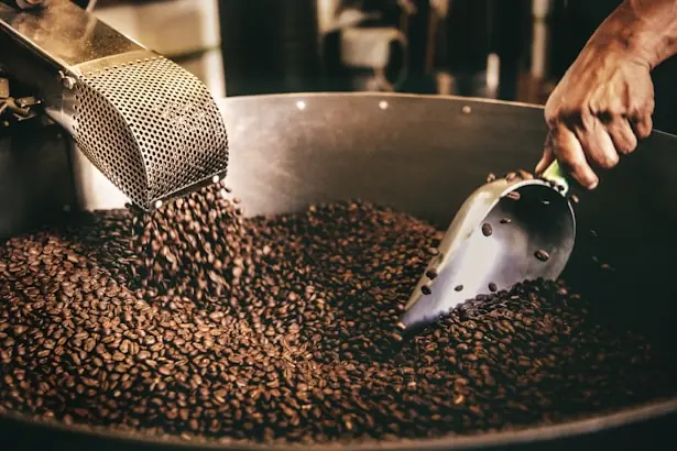 Coffee beans roasting